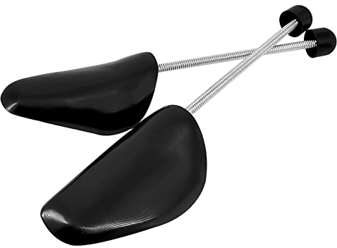 HugeDE Plastic Adjustable Length Shoe Tree Portable Shoe Stretcher Boot Holder Shaper Support Shoe Form Keeper With Tension Spring Coil for Men Women Womens, Black, 28cm