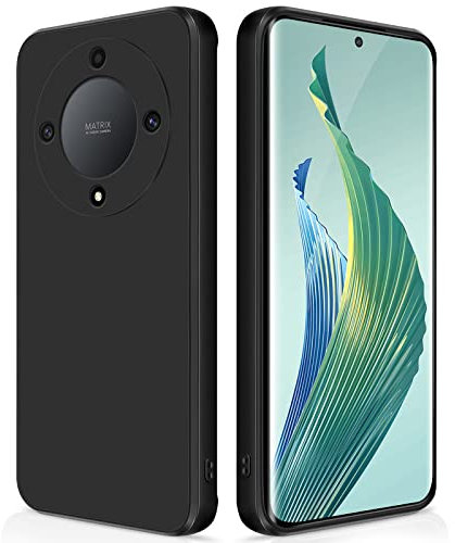GiiYoon Coque pour Honor Magic 5 Lite 5G Case en Silicone, Etui de Protection Antichoc Etui Housse Silicone Ultra-Mince avec Couche Intérieure en Fibre et Protection pour Caméra, Noir
