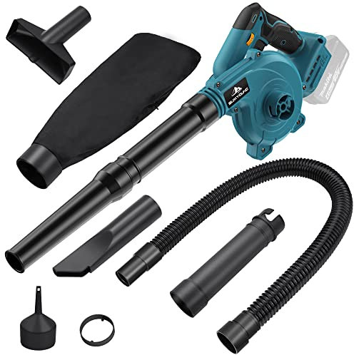 Souffleur à feuilles sans fil pour batterie Makita 18 V, souffleur électrique de chantier avec moteur sans balais, 6 vitesses variables jusqu'à 180 km/h, souffleur électrique et aspirateur 2 en 1
