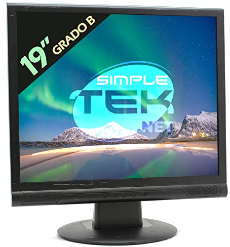 SIMPLETEK - Monitor LCD 19 HD, 1280x1024 px, con Altavoces incorporados, 4:3 | Negro (Reacondicionado)