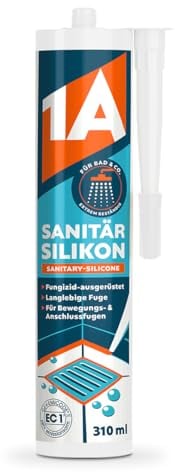 1A Sanitär Silikon für Bewegungs-, Dehnungs- und Anschlussfugen, graphit 310 ml