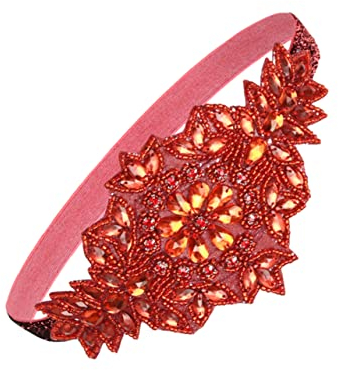 GALPADA Stirnband Aus Strass Strass-fascinator-stirnband, Haargummi Aus Strass Schwarzes Flapper-stirnband Kopftücher Damen Inspiriertes Stirnband Haarband Acryl Zubehör Fräulein Charmant