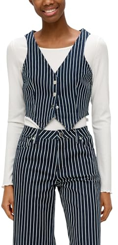 QS Damen 2143582 Jeansweste gestreift, 59Z0, X-Small