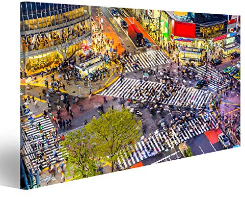 islandburner Bild auf Leinwand Tokyo Japan Sicht Von Shibuya Einer Der Belebtesten Zebrastreifen Der Welt Bilder Wandbilder Poster