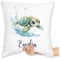 Kissen 40x40 Zierkissen - Schildkröte mit Name personalisiert I Zootiere I Panzertier - 40 x 40 cm - Weiß - personalisierte schildkröten Turtle tiermotiv Pillow schildkrötenmotiv und Turtles