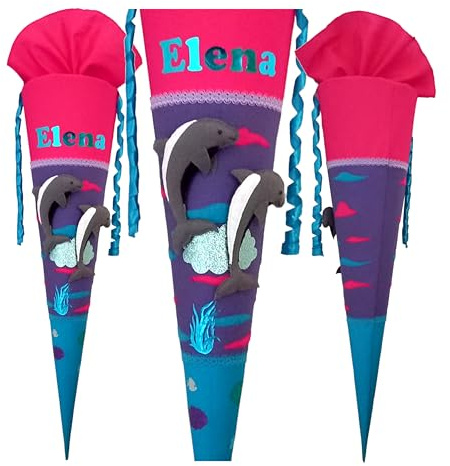 Delphinen Schultüte passend zum Shiny Dolphins,CLOUD OCEAN,mit Name
