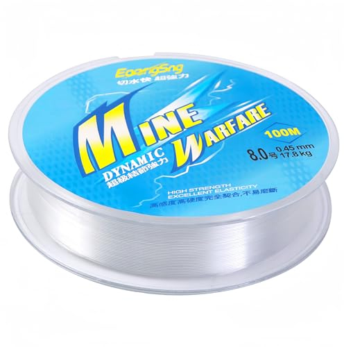 Soodyoow 100 metri Linea Di PescaTrasparente, Filo di Nylon per Pesca, Filo da Pesca Trasparente Monofilamento 0.45mm di Diametro, Ampiamente Utilizzato Nella Pesca e Nell'artigianato