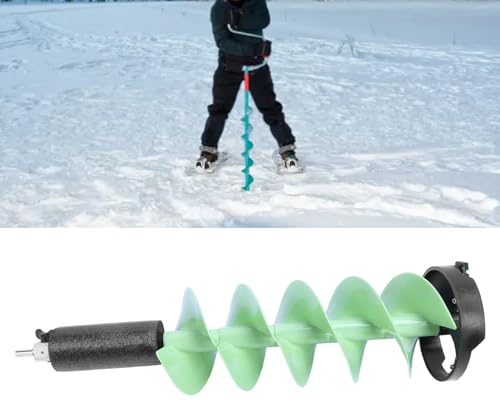 Eisbohrer-Bohrer, Eisbohrer-Bohrer, 8 Zoll Durchmesser, 28 Zoll Lang, Schwimmfähiger Eisfischer-Bohrer mit Universaladapter, Eisbohrer für Tiefe Gewässer und Dickere Eisschichten