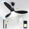 BLITZWILL Deckenventilator mit Beleuchtung, Ø132cm App Steuerung & Fernbedienung Deckenventilatoren mit Licht LED, 6 Geschwindigkeiten, 3 Farben Dimmbar, Leise DC-Motor, Sommer-Winterbetrieb, Timer