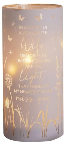 Widdop Thoughts of You LED Memorial Tube Light - Wife - Commemorative Light Present Memory Sentimental Message
