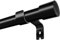 Bastone per tenda nero, per tende con occhielli, regolabile, singolo, resistente, con terminali (nero, 60-315 cm)
