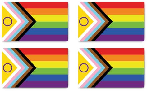 Aufkleber: 150x90 mm, 4 Stück - Flagge - Inclusive Pride - LGBTQ - für Auto, Laptop und mehr