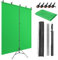 JEBUTU Écran vert avec support 1,5 x 2 m, support réglable, tissu Green Screen 1,5 x 2 m, avec 5 pinces et sac de transport pour Chroma Key Streaming, séance photo, vidéo, zoom