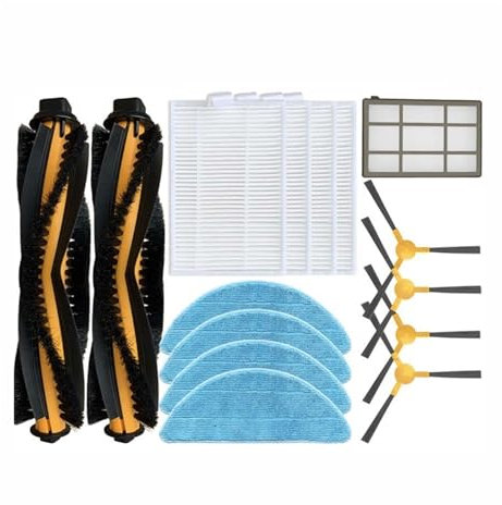 BEUAOCK Compatible con Create Ikohs Netbot S18 Robot Aspirador Repuestos Cepillo Lateral Principal Filtro HEPA Almohadilla de Trapeador