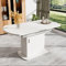 soges Ausziehbarer Esstisch mit Stauraum, Esszimmertisch Küchentisch Kaffee-Freizeittisch, Moderner Esstisch, Multifunktionaler Esstisch, Weiß+Silberner Griff，L110/130 x W70 x H75 cm