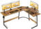 Cubiker L Shaped Gaming Desk Computer Office Desk, 150 cm Corner Table with Large Monitor Stand for Home Office Study Writing Workstation, Rustic Brown