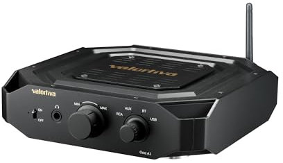 Valortiva Octa A1 Stereo Integrated Amplifier | 35W per Channel | RCA, AUX, USB, Wireless Streaming | Subwoofer & Headphone Outputs | 2.1 Channel HiFi Amp for Modern Home Audio System (Midnight Black)