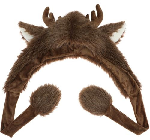 Lipfer Weihnachten Elch Geweih Plüsch Hut Frauen Warm All-Match Student Paar Hut Cosplay Täglichen Outfit Festivals Halloween