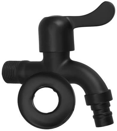 MUSISALY Robinet De Machine à Laver Support Mural Pour Robinet Robinets De Lavabo Pour Salle De Bain Robinet D'eau De Jardin Robinet D'eau Extérieur Robinet De Lavabo Black Acier Inoxydable