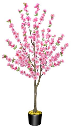 HUAESIN Künstlicher Kirschblütenbaum, lebensechte Kunstpflanzen, Sakura-Baum, künstliche rosa Blumen, Baum, Hochzeit, Party, Frühling, Innen- und Außenbereich, Büro, Hochzeit, Heimdekoration