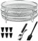 Miawtro Stackable Air Fryer Rack Stainless Steel Grill Rack for Ninja Gowise Phillips Ninja Foodi Food Dehydrator Rack Fits All 4.2QT-5.8QT Air Fryer Accessories