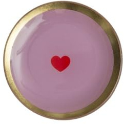 Gift Company Love Plates, Glasteller S, Herz, rund, rosa, 10x0,8x10cm