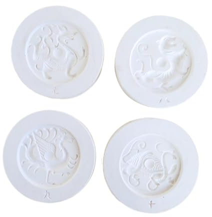 Harilla Töpferformen, Druckformen, Kunsthandwerk, DIY, Handbau, Keramikformen, Gipsformen für Neujahr, dekorativ, 4 Stück