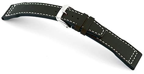 Sulla Blizzard RIOS1931 Kalbslederarmband passend für IWC Made in Germany | Kalbsleder mit cremeweißer Naht, 3,5 mm stark; 200 mm ohne Schließe (118 + 82 mm)