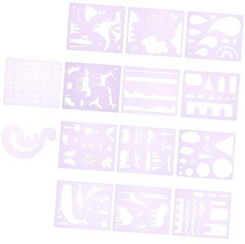 IWOWHERO 14stücke Teiliges Wiederverwendbarer Schablonen Für Malerei Und Zeichnung -vorlagen Für Scrapbooking Und Kreative Kunstprojekte Material Muster Für Und Anlässe