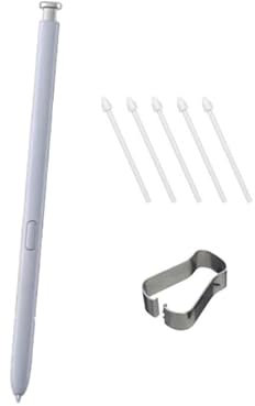 Stylet pour écran Tactile, Stylet pour Samsung Galaxy S25 Ultra, Stylo S avec 5 Pointes (Argent + 5 Pointes)