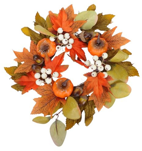MAGICLULU 1 Stück Kunstpflanzen Herbstkränze Halloween Party Dekorationen Ornamente Halloween Banner Dekorationen Thanksgiving Kerzenring Kranz Wanddekoration Christbaumkugel