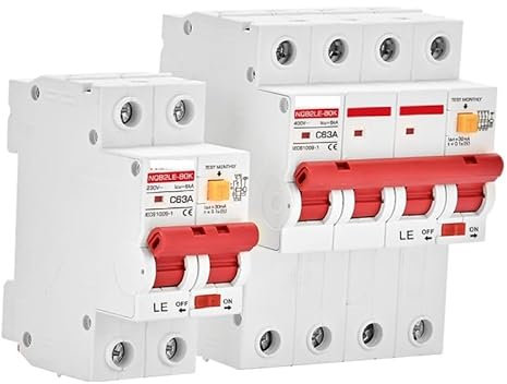 KRIECK Magnetotermico Mini Interruttore Automatico AC230V 380V Tensione RCBO Due trifase RCD 30mA Protettore 10A 16A 20A 25A 32A 40A 50A(4P 380V-400V,40A)