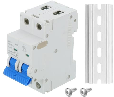 sourcing map 1 interruptor de circuito en miniatura CC 2P 10A 12-110V aislador M80DC DIN montaje en riel interruptor de desconexión protección térmica magnética viaje