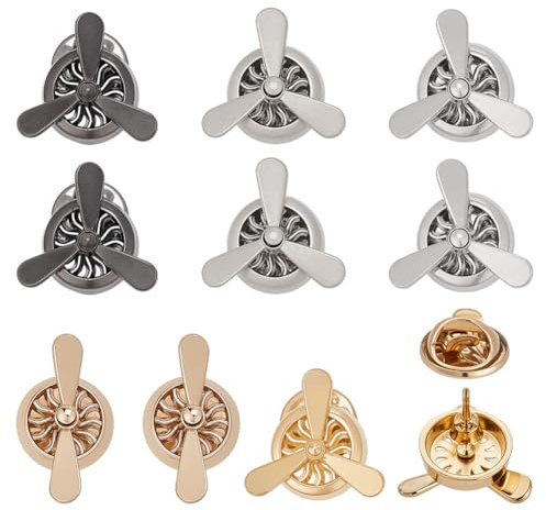 FINGERINSPIRE 10 Stück Flugzeugpropeller Brosche Anstecknadel 5 Stile Anstecknadeln Aus Zinklegierung Gemischte Farben Vintage Pilotenabzeichen Für Jacken Hüte Taschen Für Luftfahrt Enthusiasten