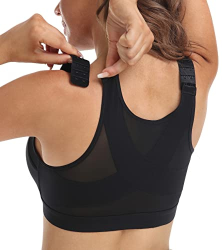 DotVol Damen Vorderverschluss BH Rückenstütze Vollschalen Unterwäsche | Shaping, Figurformung, ungepolstert, Bügellos, ohne Bügel, drahtlos, Minimizer, verstellbare Träger, stabiler Halt, Frauen