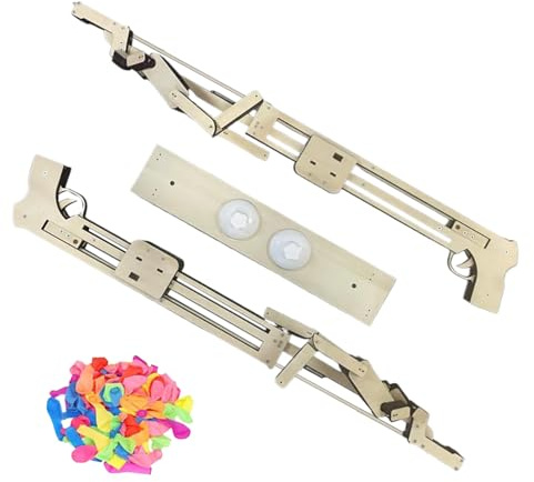 Raypontia Balloon Bamboo Man Battle Mit 100 Ballons, Ballon Bambus Mann Kampf, Wooden Fencing Puppets, Handgefertigtes Puppen Duell Spiel, Holz Bots Kampfspiel Für Familienspiele, Desktop Kampfspiel
