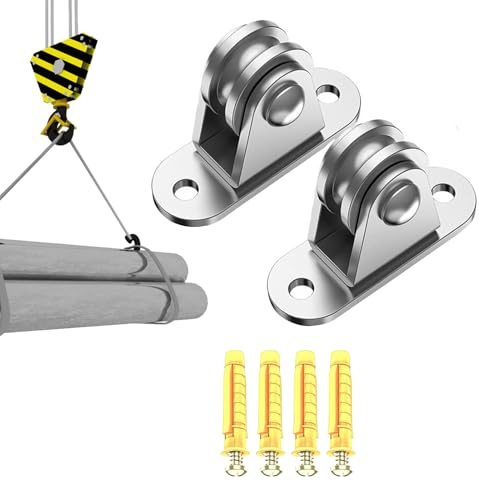 Flaschenzugsystem für Garage - Robuster Geräuschloser Spanner | Tragkraft 80 Kg Edelstahl Flaschenzug,Für DIY Projekt Heimfitness Decken- und Wandmontage Kajakhebezug Kletterausrüstung