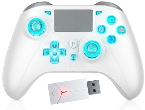 Wireless per controller PS5, compatibile con PS5/PS4/PC/iOS/Switch, batteria 1000mAh, Turbo regolabile, vibrazione Dual Shock, sensore di movimento a 6 assi, jack per cuffie da 3,5 mm per controller