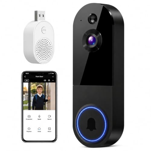 Mivrass Video Doorbell Camera Wireless 2K HD With Motion Detection Audio
