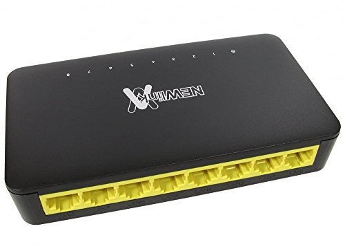 rhinocables - Network Switch Box | 8 Port Connectivity | 10/100/1000 Speed | Plug & Play | LED Indicators | Home & Office Networking | CAT5 CAT6 RJ45 Hub (8 Port Cat6)