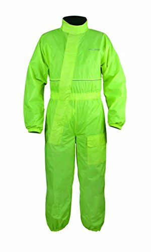 A-Pro Motorcycle Motorbike Waterproof Full Body One 1 pc Rain Over Suit Fluo XXL