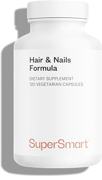 Hair & Nails Formula – The Most Effective Support for Hair & Nail Health – Smooth, Radiant Hair – Patented Keratin – Zinc – Biotin – MSM – Bamboo Extract – Gluten Free – SuperSmart