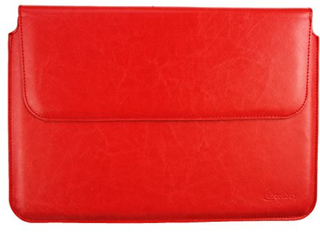 Emartbuy Universal 10-12 Inch Red Premium PU Leather Case Folio Wallet Case Cover Sleeve With Magnetic Flap Closure Compatible With Tablets laptops Listed Below