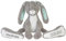Elefantasie Stofftier Hase mit großen Füßchen mit Namen und Geburtsdatum personalisiert Geschenk grau 42cm