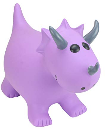 Happy Hopperz Aufblasbares Hüpftier zum Aufsitzen, inklusive Pumpe, lila Triceratops, 12 Monate - 2,5 Jahre