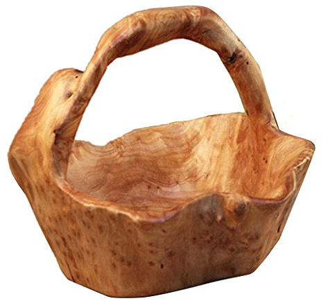 Backbayia Assiettes à Dessert Corbeilles à Fruits en Bois avec Poignée Supports de Cuisine