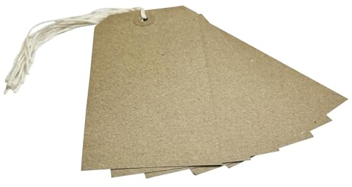 Box of 1000 Brown Buff Strung Tags 134mm x 67mm