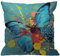 HGOD DESIGNS Kissenbezug Blauer Schmetterling Butterfly Fliege Spritzer Rot Gelb Kissenhülle Haus Dekorativ Für Männer/Frauen/Jungen/Mädchen Wohnzimmer Schlafzimmer Sofa Stuhl Kissenbezüge 45X45cm