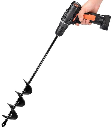 Punta da trapano a coclea per piantare 4,1 x 41,9 cm di lunghezza estesa da giardino a spirale per piantare bulbi fiori Trivella per trapano Scavatore per trapano esagonale da 3/8 ..