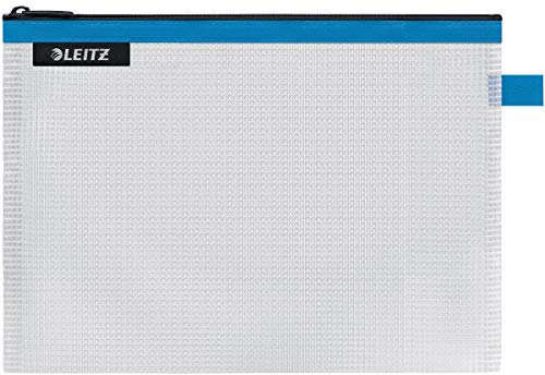 Leitz WOW Reise Zip-Beutel, durchsichtig, Ideal zur Organisation auf Reisen und im Handgepäck, Wasserabweisend, Mittel, 24 x 17 cm, Blau, 40250036
